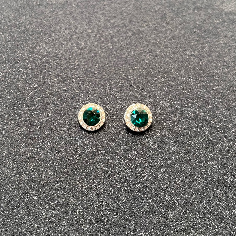 Swarowski Emerald green earrings